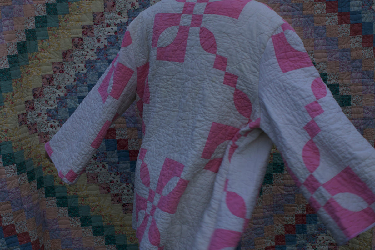 Pink/White Vintage Quilt Duster